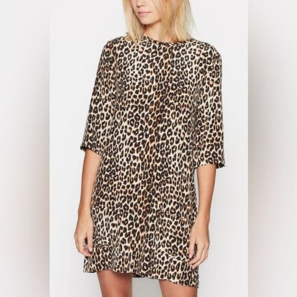 Equipment Dresses & Skirts - Femme equipment leopard print silk shift dress
